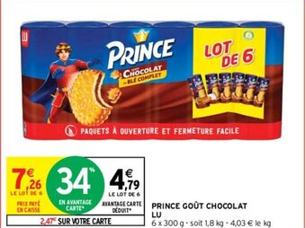 Intermarché PRINCE GOÛT CHOCOLAT LU offre