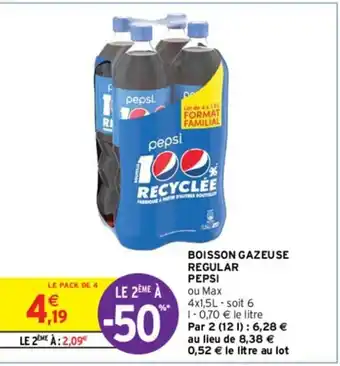 Intermarché BOISSON GAZEUSE REGULAR PEPSI offre