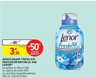 Intermarché ADOUCISSANT FRESH AIR FRAICHEUR MATINALE 34D LENOR(b) offre