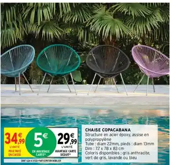 Intermarché CHAISE COPACABANA offre