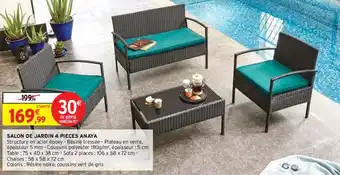 Intermarché SALON DE JARDIN 4 PIECES ANAYA offre