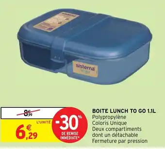 Intermarché BOITE LUNCH TO GO 1.1L offre