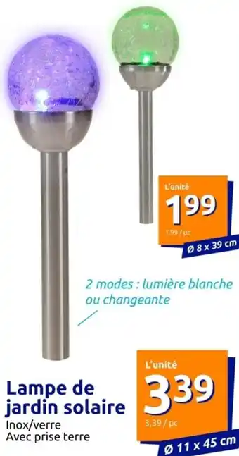 Action Lampe de jardin solaire offre