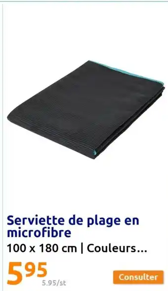Action Serviette de plage en microfibre 100 x 180 cm | Couleurs... offre