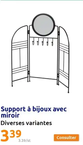 Action Support à bijoux avec miroir Diverses variantes offre