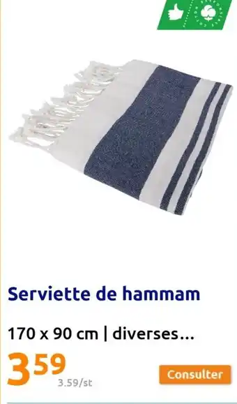 Action Serviette de hammam 170 x 90 cm | diverses... offre