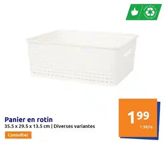 Action Panier en rotin 35.5 x 29.5 x 13.5 cm | Diverses variantes Consulter offre