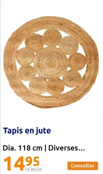 Action Tapis en jute Dia. 118 cm | Diverses... offre