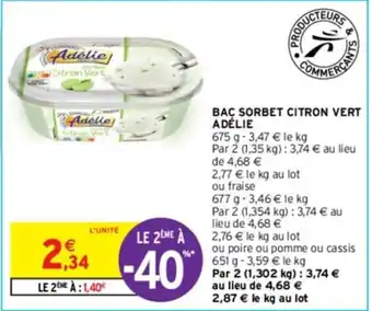 BAC SORBET CITRON VERT ADÉLIE
