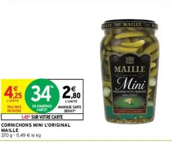 Intermarché CORNICHONS MINI L'ORIGINAL MAILLE 370 g -11,49 € le kg offre