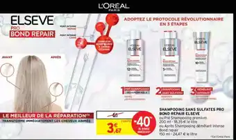 Intermarché SHAMPOOING SANS SULFATES PRO BOND REPAIR ELSEVE offre