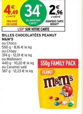 Intermarché BILLES CHOCOLATÉES PEANUT M&M'S offre