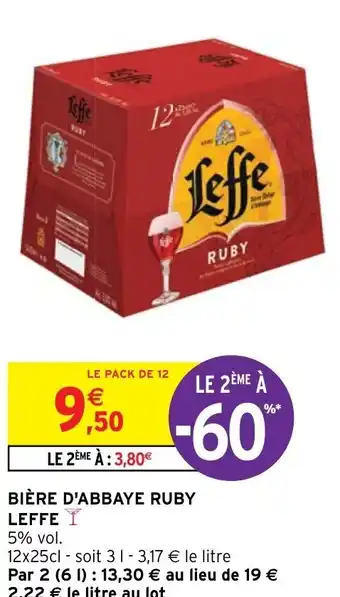 Intermarché BIÈRE D'ABBAYE RUBY LEFFE I offre