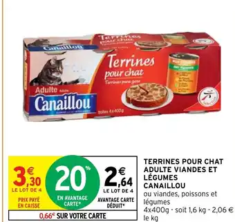 Intermarché TERRINES POUR CHAT ADULTE VIANDES ET LÉGUMES offre