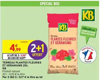 TERREAU PLANTES FLEURIES ET GÉRANIUMS 20L KB
