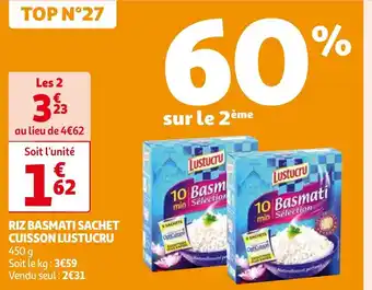 Auchan RIZ BASMATI SACHET CUISSON LUSTUCRU 450 g offre