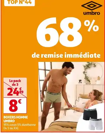 Auchan BOXERS HOMME UMBRO offre
