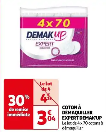 Auchan COTON À DÉMAQUILLER EXPERT DEMAK'UP offre