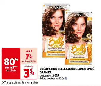 Auchan COLORATION BELLE COLOR BLOND FONCÉ GARNIER offre