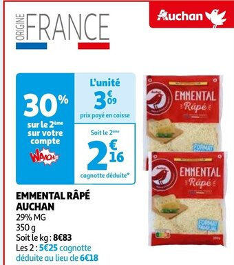 Auchan EMMENTAL Rapé AUCHAN offre