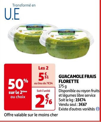 Auchan GUACAMOLE FRAIS FLORETTE offre