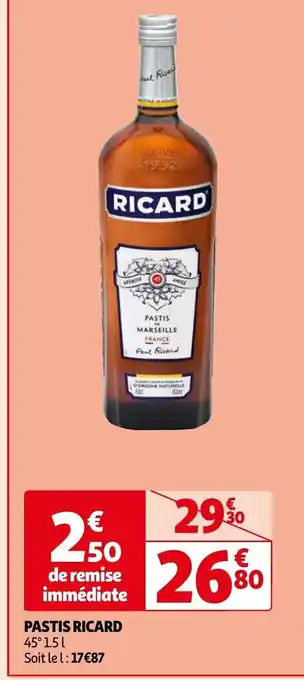 Auchan PASTIS RICARD 45° 1.5L offre