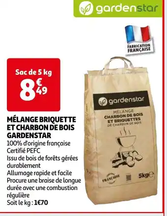 Auchan MELANGE CHARBON DE BOIS gardenstar offre