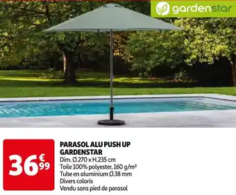 Auchan PARASOL ALU PUSH UP GARDENSTAR offre