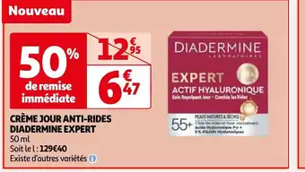 Auchan CRÈME JOUR ANTI-RIDES DIADERMINE EXPERT 50 ml offre