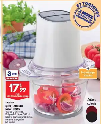 ALDI AMBIANO MINI HACHOIR ÉLECTRIQUE offre