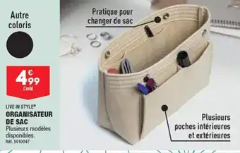 ALDI LIVE IN STYLE ORGANISATEUR DE SAC offre