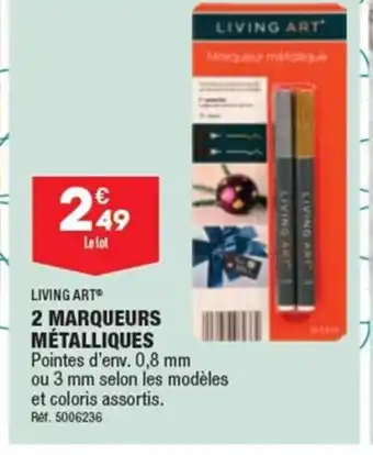 ALDI LIVING ART 2 MARQUEURS MÉTALLIQUES offre