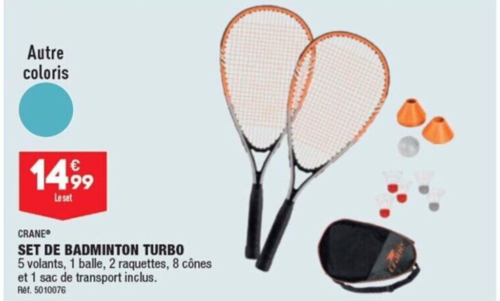 Promo CRANE SET DE BADMINTON TURBO chez ALDI
