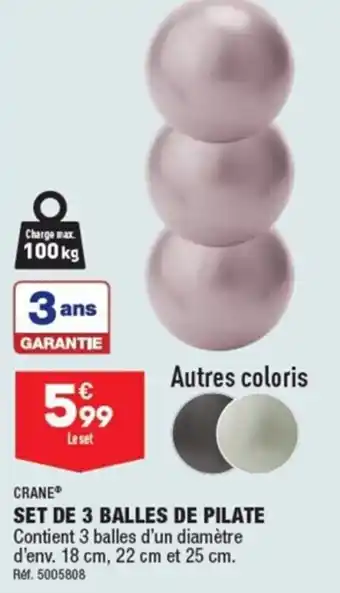 ALDI CRANEⓇ SET DE 3 BALLES DE PILATE offre
