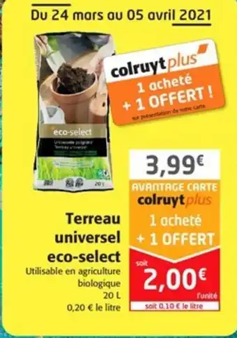 Colruyt Terreau universel eco-select offre