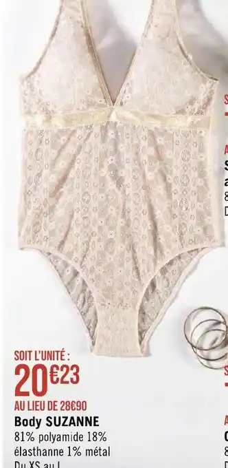Géant Casino Body SUZANNE 81% polyamide 18% élasthanne 1% métal Du XS au L offre