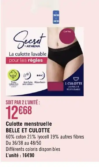 Géant Casino Culotte menstruelle BELLE ET CULOTTE offre