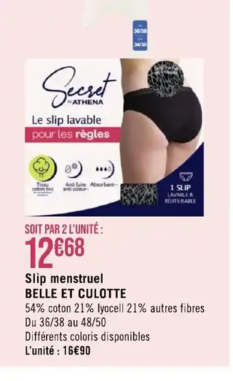 Géant Casino Slip menstruel BELLE ET CULOTTE offre