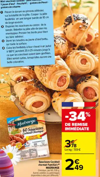Carrefour Market Saucisses Cocktail format Familial offre