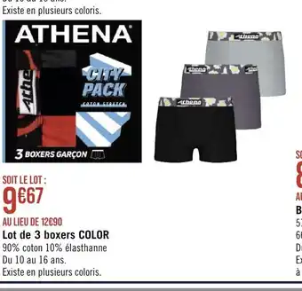 Géant Casino Lot de 3 boxers COLOR offre