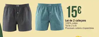 Géant Casino Lot de 2 caleçons 100% coton offre