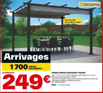 Brico Dépôt PERGOLA RIDEAUX COULISSANTS "HALMIA" offre