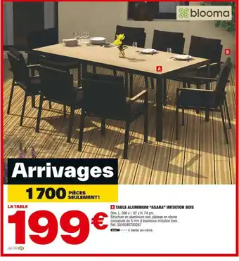 Brico Dépôt A TABLE ALUMINIUM "ASARA" IMITATION BOIS offre