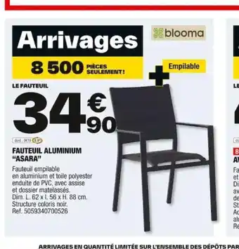 Brico Dépôt FAUTEUIL ALUMINIUM "ASARA" offre