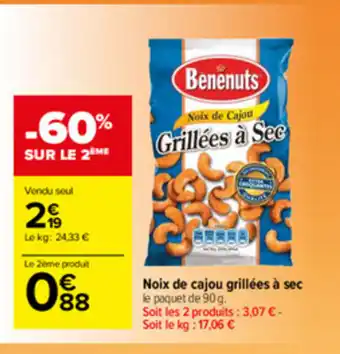 Carrefour Market Noix de cajou grillées à sec offre