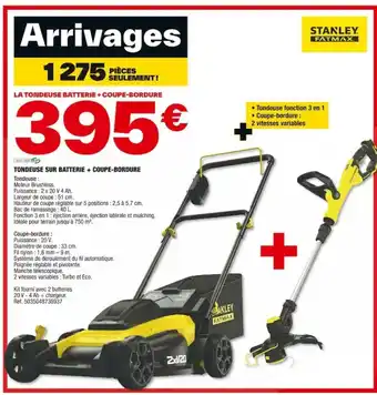 Brico Dépôt TONDEUSE SUR BATTERIE + COUPE-BORDURE offre