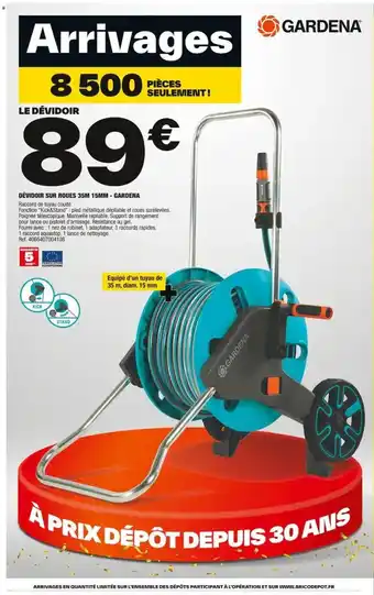 DĂVIDOIR SUR ROUES 35M 15MM - GARDENA Raccord de tuyau coudĂ©.