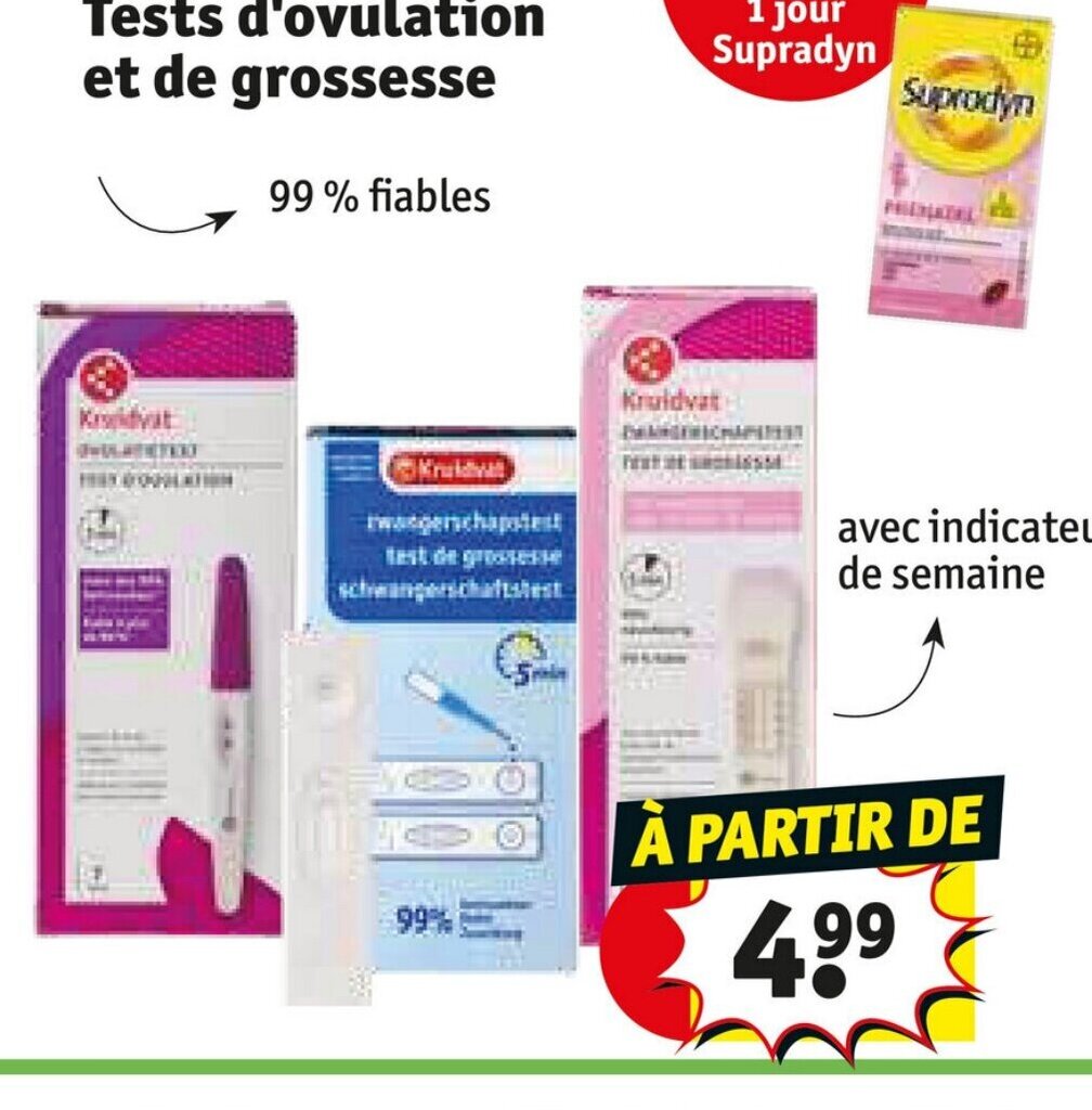 Promo Tests d'ovulation et de grossesse chez Kruidvat