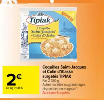Coquilles Saint-Jacques et Colin d'Alaska surgelés