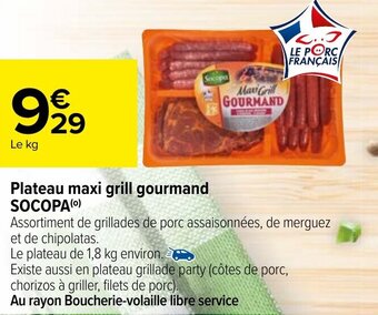 Carrefour Plateau maxi grill gourmand SOCOPA (⁰) offre